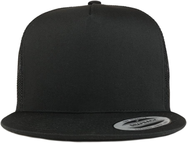 Flexfit Brand 5 Panel Classic Trucker Flatbill Mesh Snapback Cap - Image 2